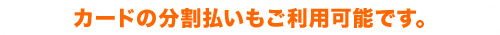 カードの分割払いも可能です。