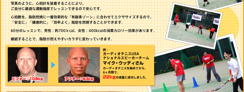 カーディオテニスで脂肪燃焼
